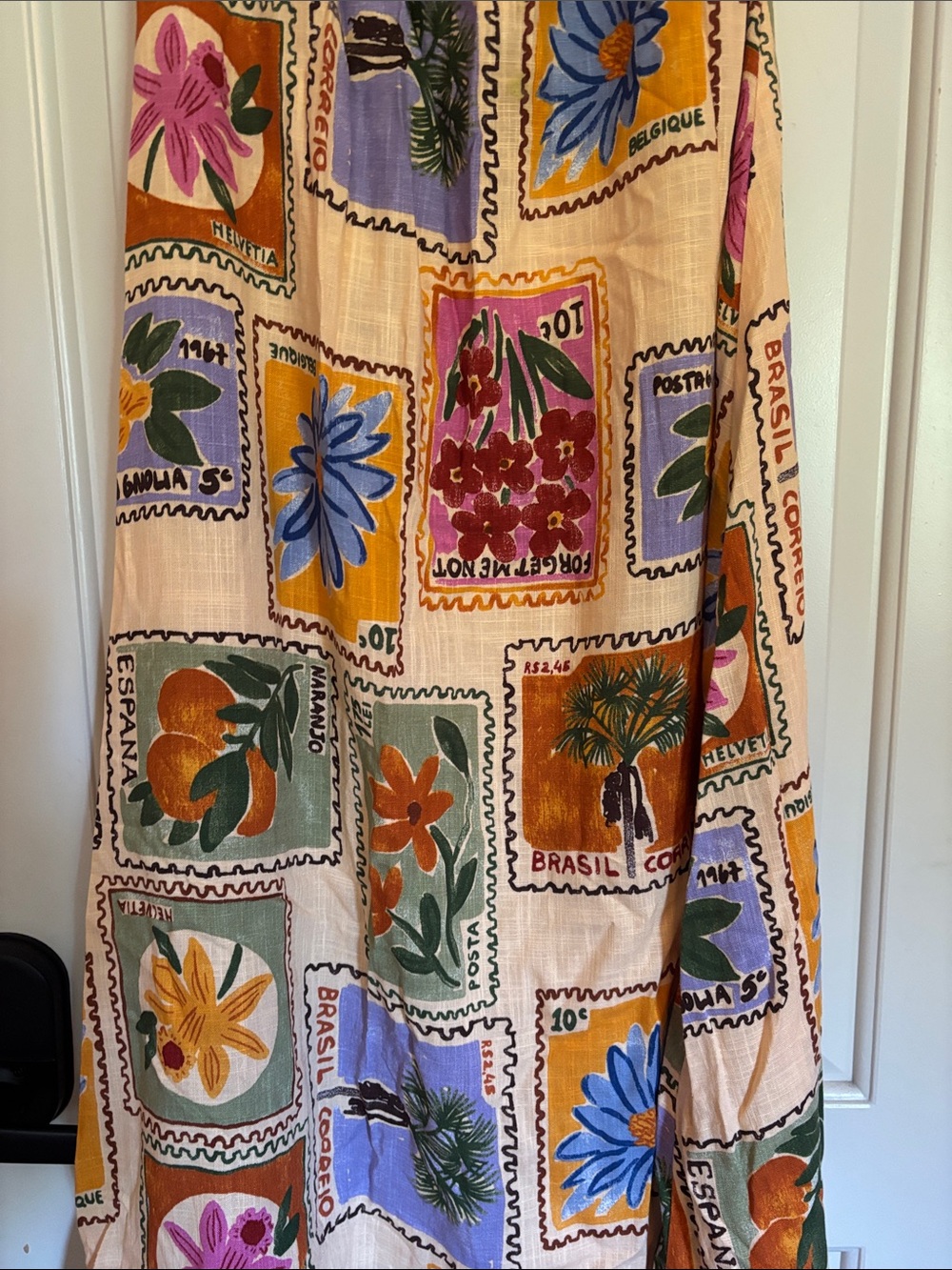 PAPERHEART Women’s Floral Maxi Halter Sundress - Peach Background. Size Medium - Picture 2 of 6
